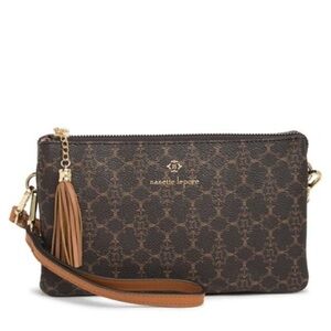 Nanette Lepore Black and Brown Patterned Clutch